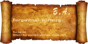 Bergenthal Alfonza névjegykártya